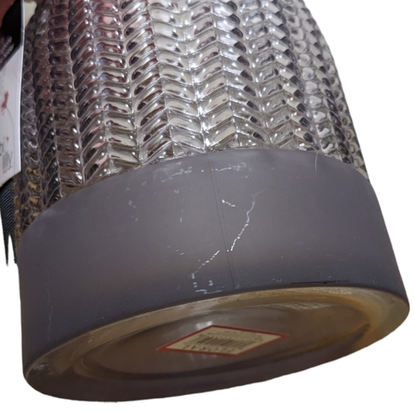 Debi Lilly Smokey Gray Heavyweight Holiday Herringbone Candle Holder Vase - Picture 6 of 9